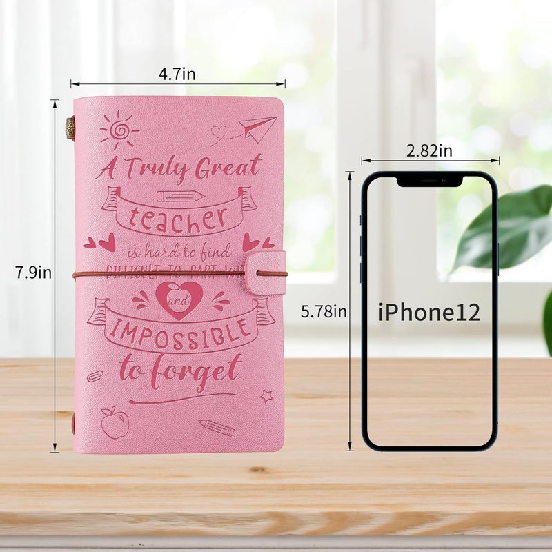 PRSTENLY Teacher Gifts Leather Journal, Teacher Appreciation Gifts 140 Page Refillable Notebooks, Thank you End of Year Back to School Gifts for Teacher Women Valentines Thanksgiving Christmas - Image 3